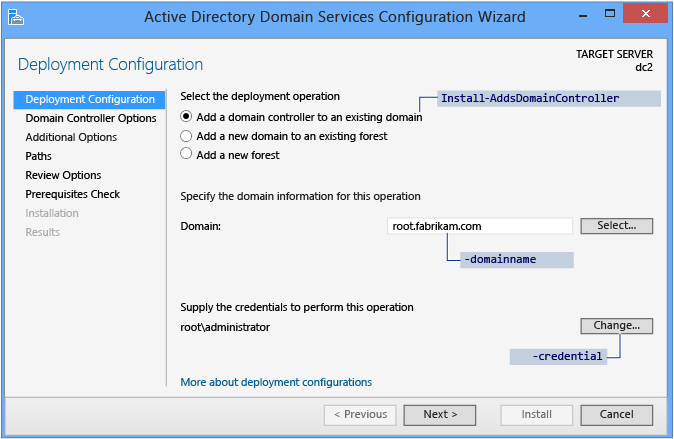 Screenshot that shows the Deployment Configuration page.