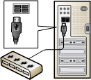 Image of MultiPoint Server USB hub connection