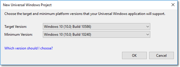 Set the target SDK in Visual Studio