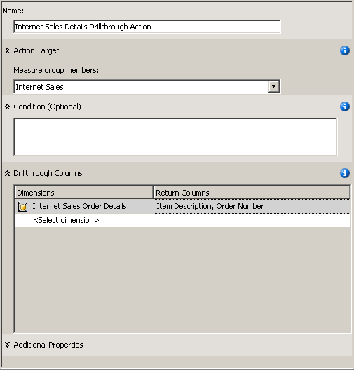 Drillthrough Columns box