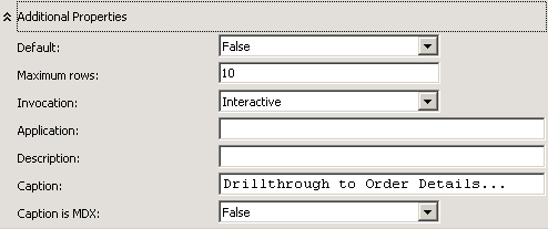 Additional Properties settings