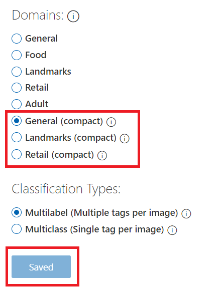 Screenshot that shows the Domains selection.