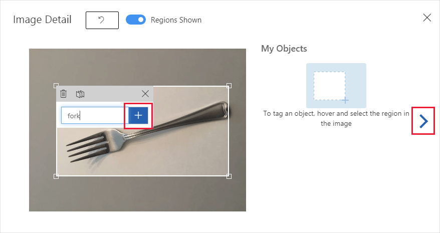 Screenshot showing how to tag an object with a rectangular selection.