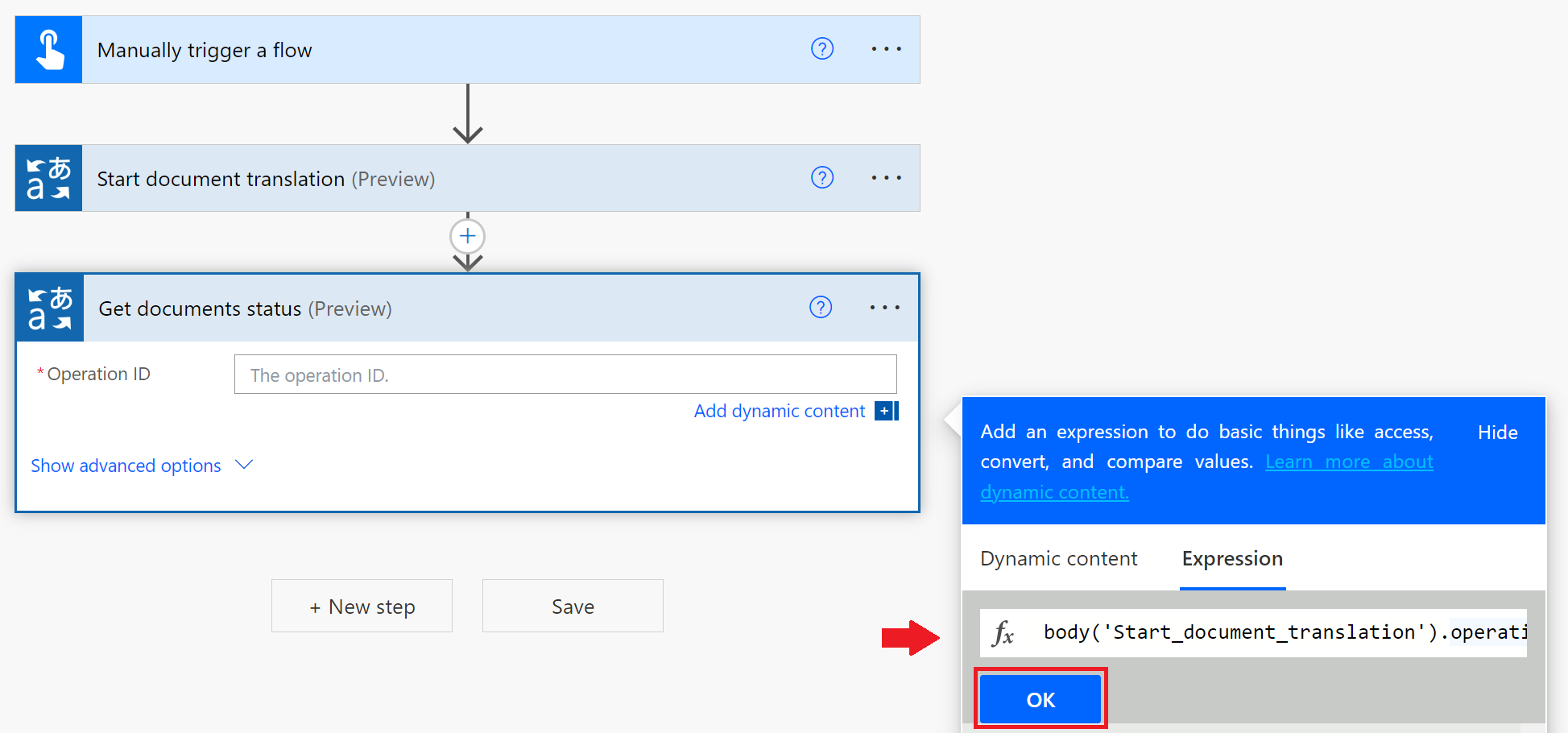 Screenshot showing function creation window.