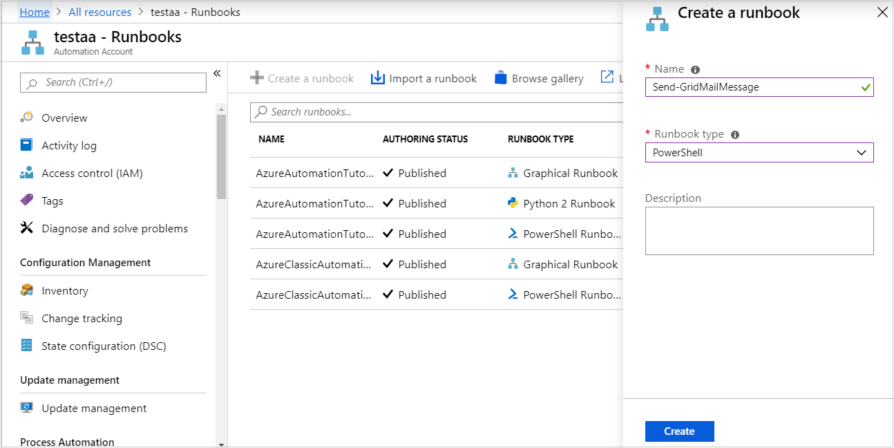 Create Runbook