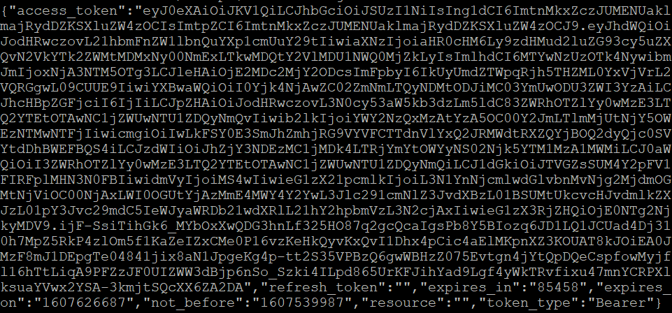 A successful retrieval of the access token using Bash.