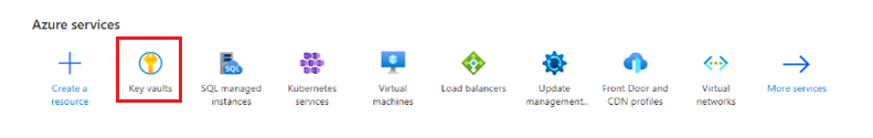 Screenshot that shows the icon for key vaults in the Azure portal.