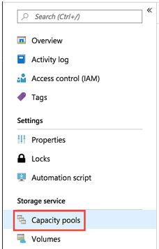 Navigate to capacity pool