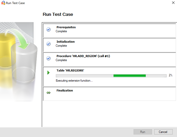 Screenshot that shows tester test progress.