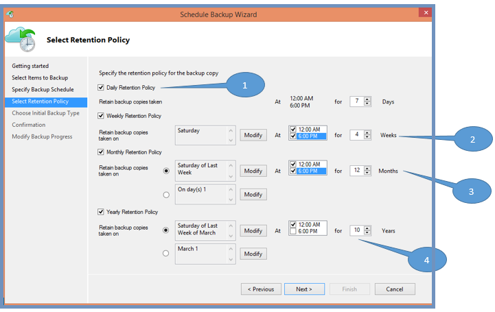 Screenshot shows the sample protection policy.