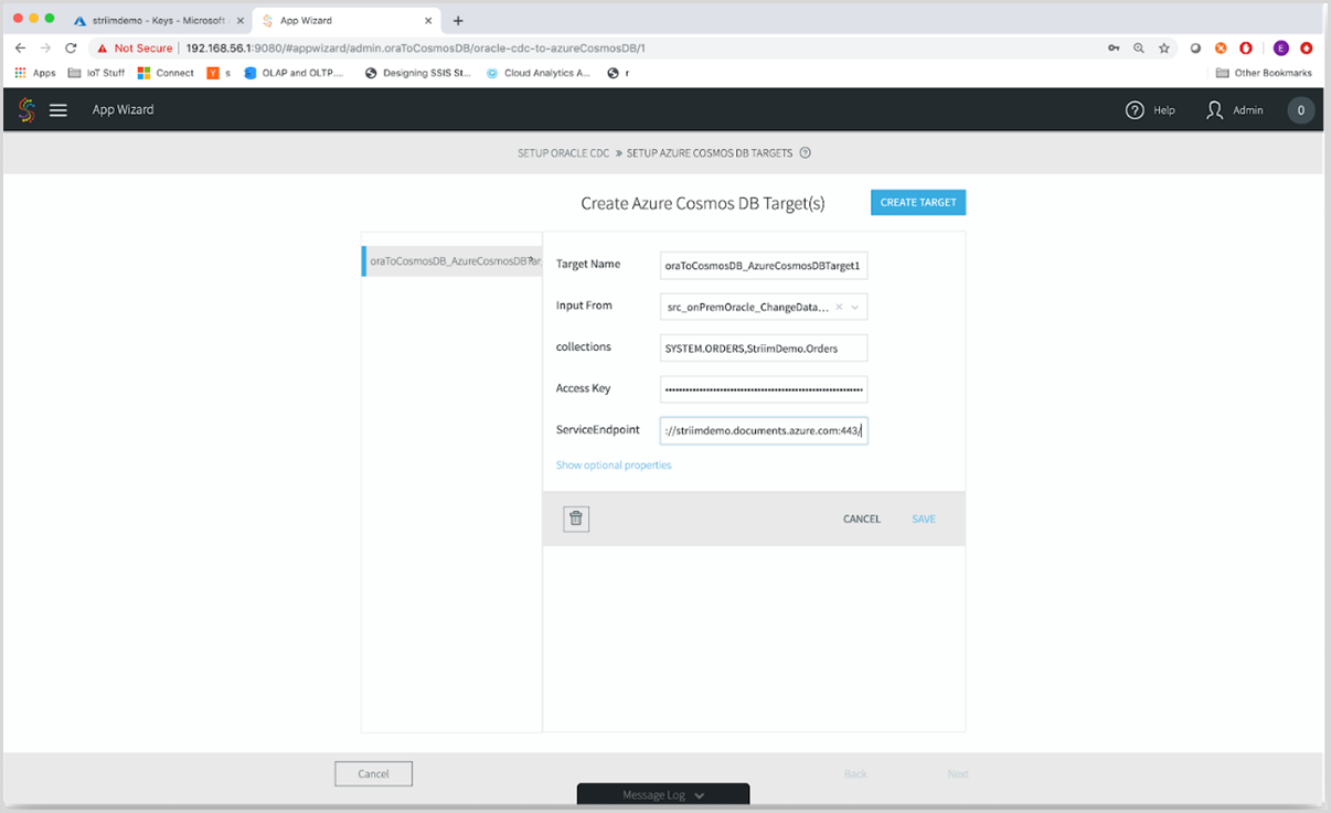 Configure target parameters