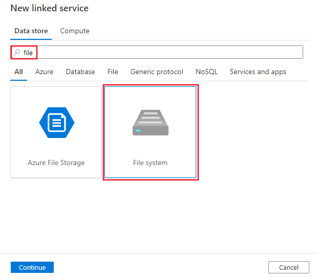 Screenshot of the File System connector.