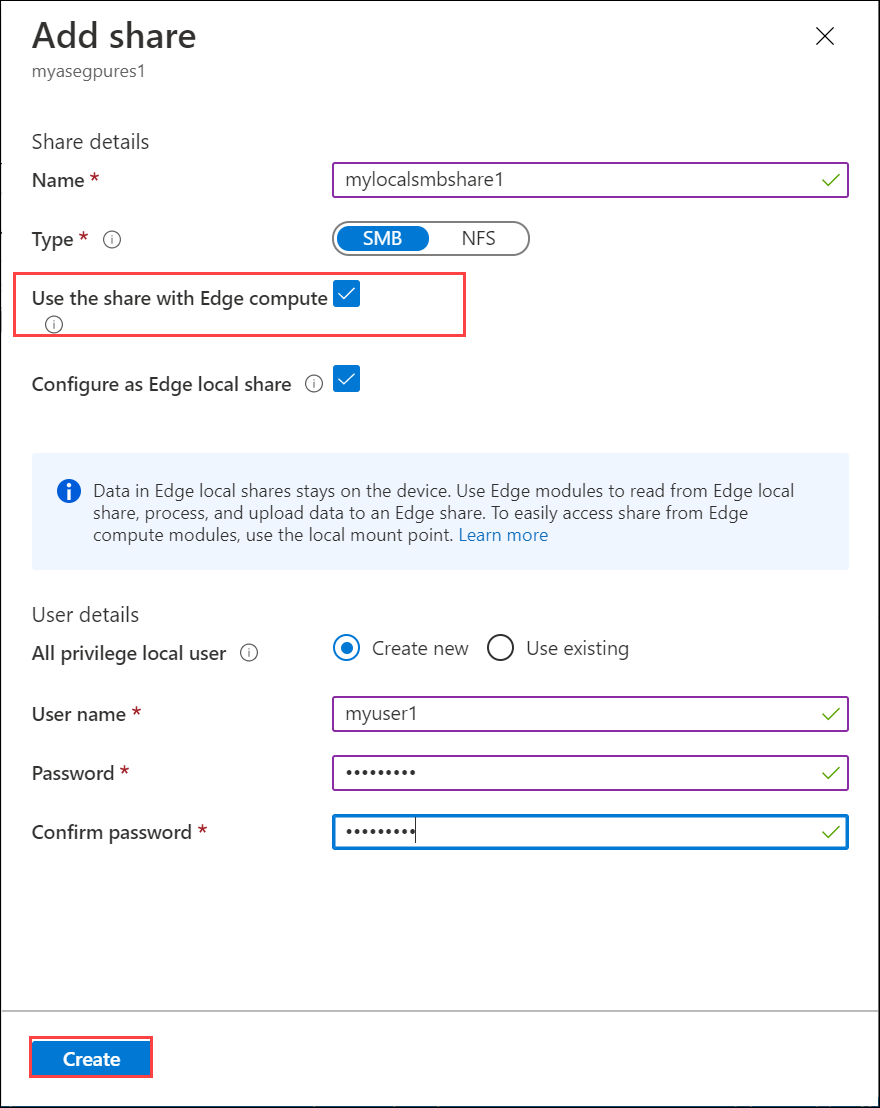 Edge local share for PV