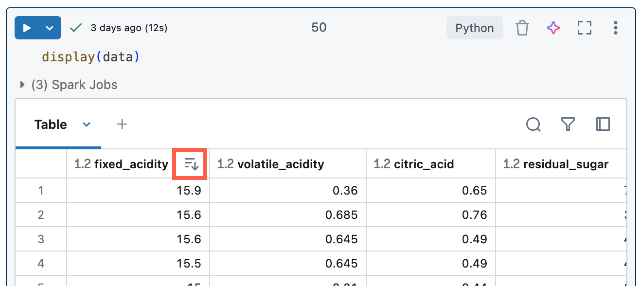 how to sort a column