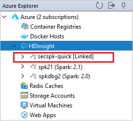 Azure Explorer linked cluster1.