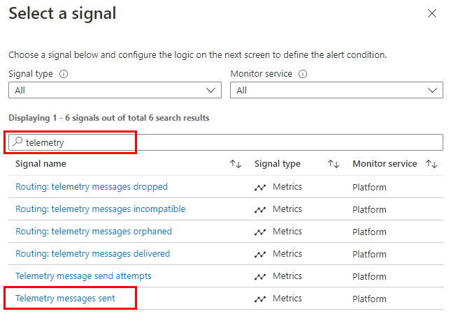 Screenshot showing selecting the metric.