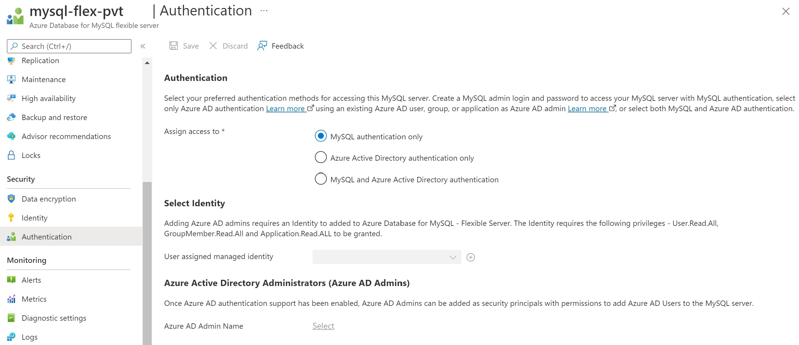 Diagram of how to configure Microsoft Entra authentication.