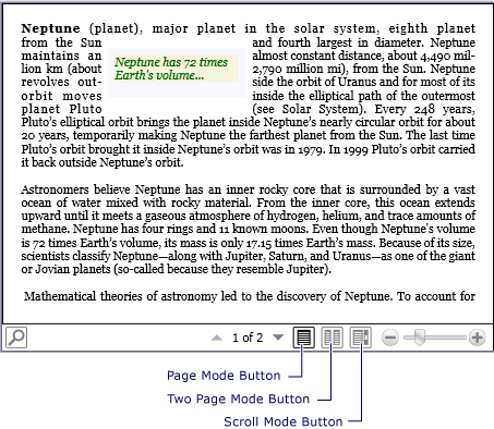 Screenshot: FlowDocumentReader ViewMode