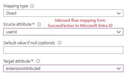 Inbound UserID attribute mapping