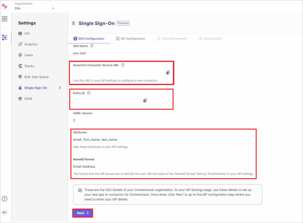 Screenshot shows the configuration values.