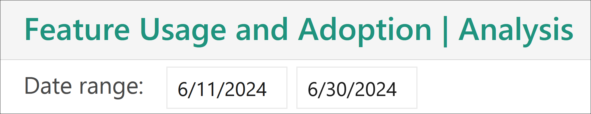 Screenshot of the date range slicer.