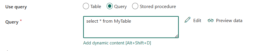 Screenshot showing choosing query.