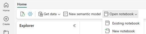 Screenshot showing where to find the Open notebook option on the ribbon.