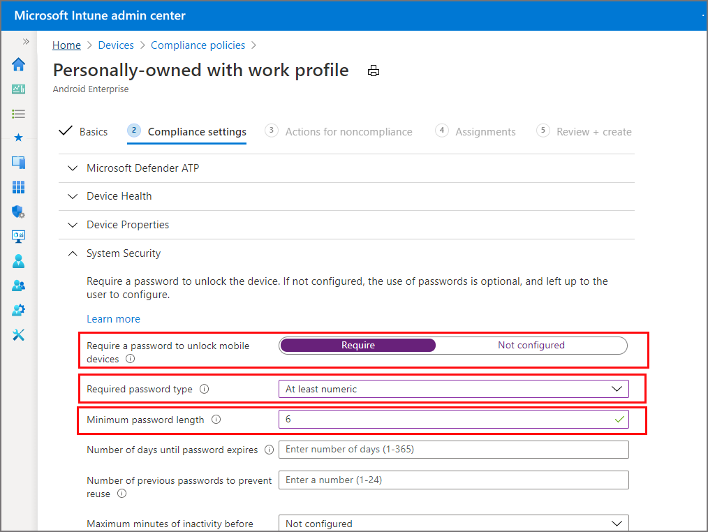 Screenshot of creating a group in Microsoft Intune