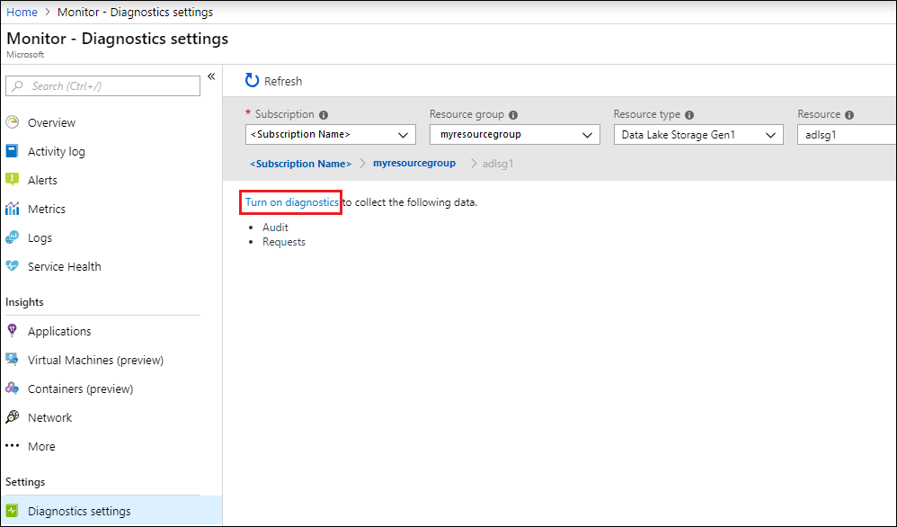 Diagnostics logs