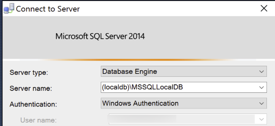 SSMS connect dialog