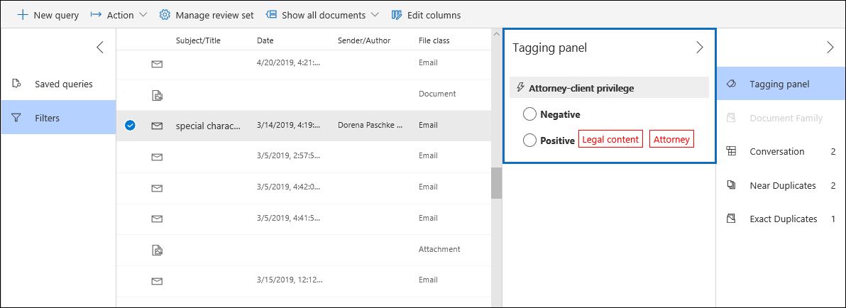 Document with Attorney and Legal content labels.