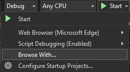 Screenshot of selecting the Browse With option.