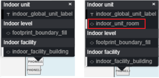 A screenshot showing the difference in the layers that appear after changing the category name in the manifest.