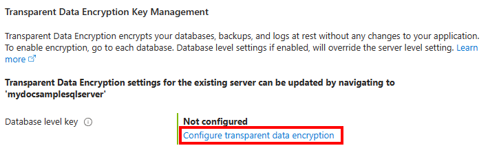 Screenshot of the Azure portal and the Security menu when creating an Azure SQL Database.