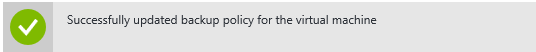 Screenshot showing message indicating a successfully protected VM.