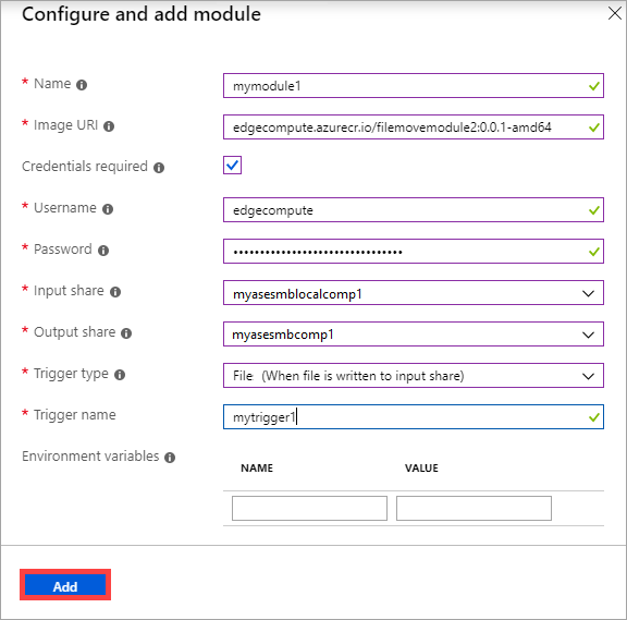 Add and configure module