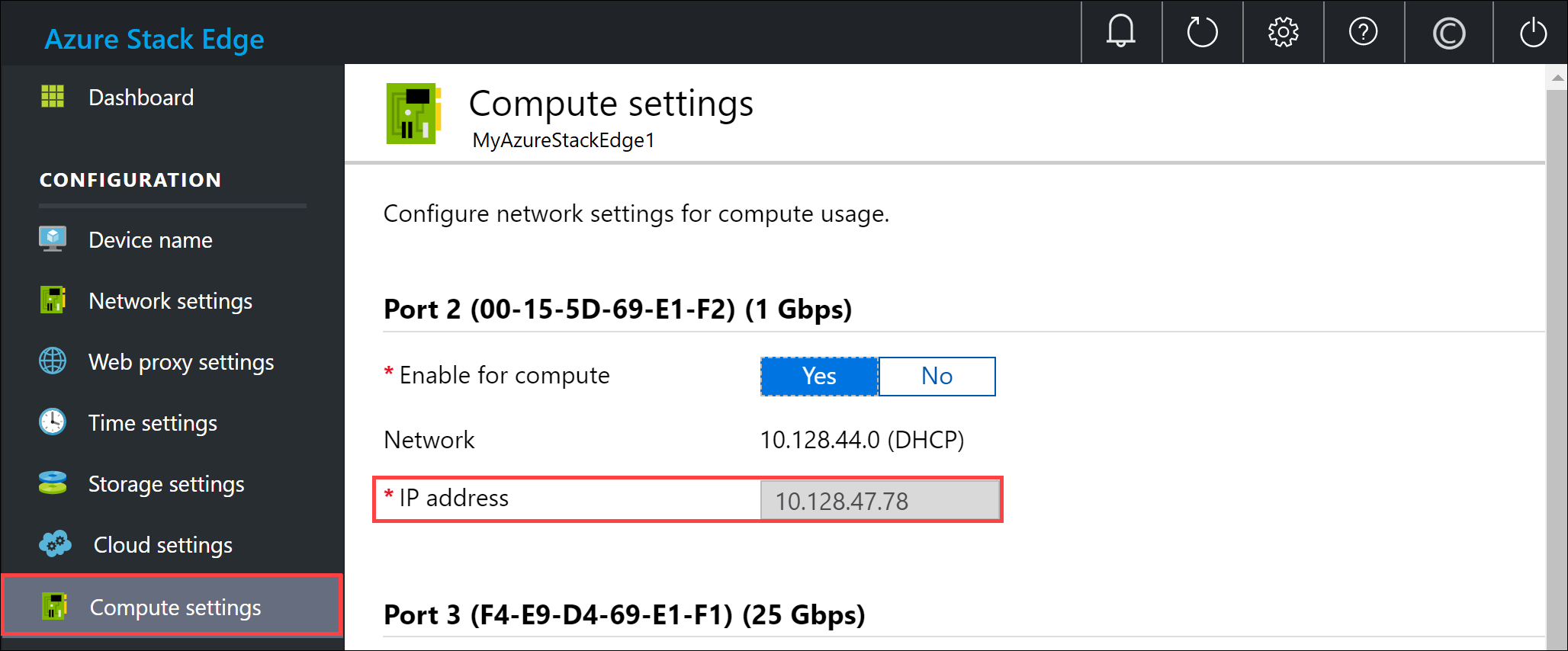 Enable compute settings