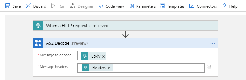 Screenshot showing multi-tenant designer and resolved headers output from trigger.