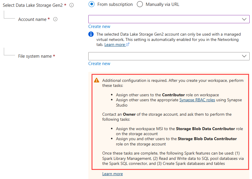 Screenshot of an unsuccessful storage blob data contributor assignment, with the error box highlighted.