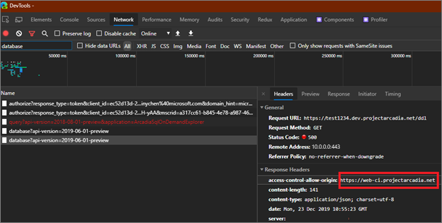 Screenshot of Developer tools of Microsoft Edge showing item details.