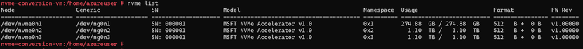 Screenshot of OS disks and data disks.