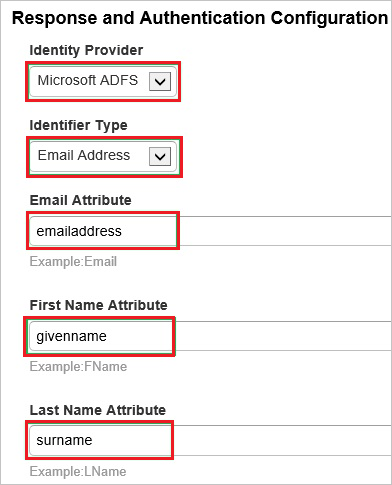 Response and Authentication Configuration