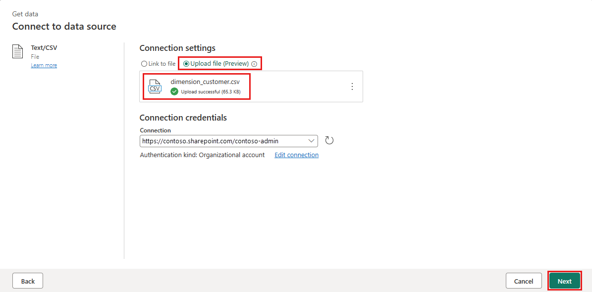 Screenshot showing where to select Upload file and where to drag the previously downloaded file.