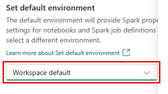 Screenshot of environment creation through attachment dropdown in WS setting.