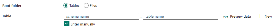 Screenshot showing table name with schema.