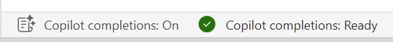 Screenshot of the Copilot in-line completion status bar.