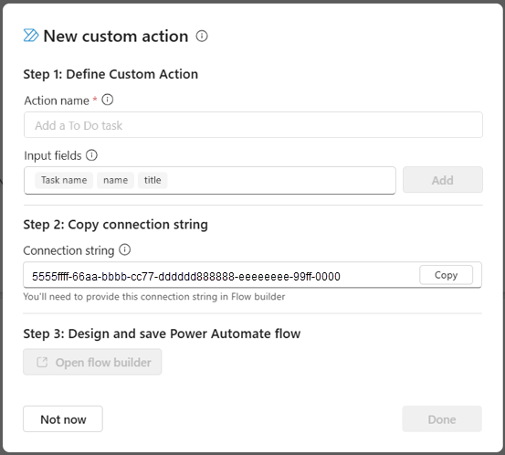 Screenshot of creating an Activator new custom action.