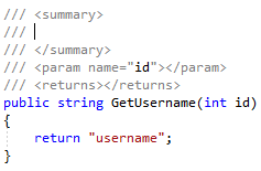 XML comment template - C#