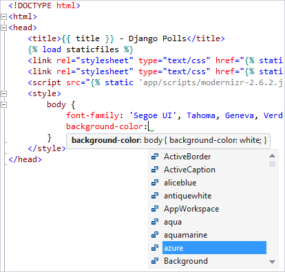 CSS IntelliSense