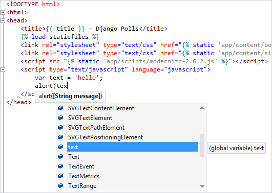 JavaScript IntelliSense